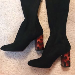 ASOS brand thigh high, high-heeled boots